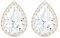 Linawe Imitation Diamond Moissanite Cubic Zirconia Stud Earrings, Rose Gold Earrings Studs for Women Wedding, Teardrop Rhinestone Crystal Clear Piercing Jewellery Formal Dainty Sparkly