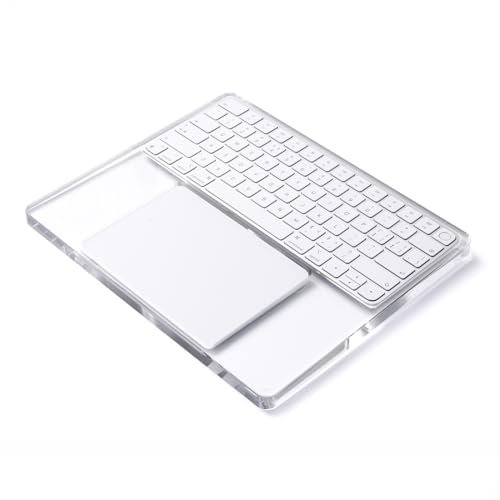 LINKEET Acrylic Stand Holder for Apple Magic Keyboard and Trackpad Gen 3/2, Clear Transparent Mac Compact Keyboard and Touchpad Support Tray, Ergonomic Stabilizer Riser for Comfortable Typing