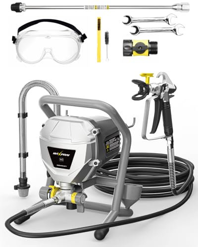 InoKraft MaXpray M1 Airless - Spruzzatore a colori versione 2024 EU, ad alta efficienza, senza diluizione minima, per progetti di pittura fai da te per interni ed esterni, con accessori per la pittura