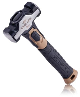 Spec Ops Tools Bohrhammer, 0,9 kg Vorschlaghammer mit stoßdämpfendem und vibrationsdämpfendem Griff aus zwei Materialien, 3% gespendet an Veteranen, Schwarz/Hellbraun