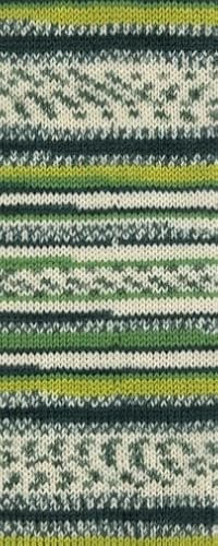 Gründl Hot Socks Mandello, Sockenwolle 8-fach, Sockengarn 8-fädig, dicke Stumpfwolle musterbildend, Farbverlauf, 150g / 300m (07 natur grün dunkelgrün)
