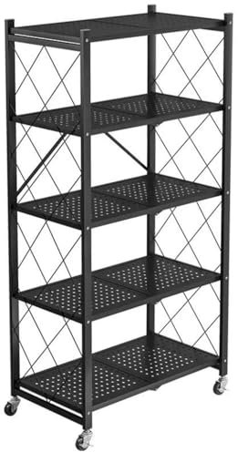 WLCNYL 4 shelves Cube Storage Unit With Metal Wire Mesh, 60 Pounds / 27kg Shelf Maximum Weight Capacity, Black, 34 cm D x 71.5 cm W x 163 cm H