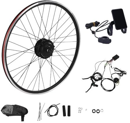 28/29/700C E-Bike Umbausatz, 36V 250W E Bike Conversion Kit mit Farb-LCD-Anzeige - 5 Gänge, V-Bremse/Scheibenbremse - Electric Bicycle Conversion Kit für Vorderrad/Hinterrad Bike (Vorderrad)