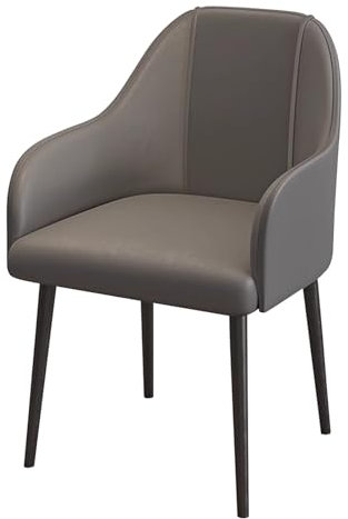 MARIYCH Esszimmerstuhl aus PU-Leder, Moderne Akzentsessel mit schwarzen Metallbeinen, gepolsterte Küchenstühle