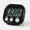 Temporizador digital de cocina magnético, cronómetro con reloj, temporizador para hornear, cocina, estudio, entrenamiento, reloj de cuenta atrás (blanco y negro)