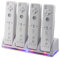 4 in 1 Charging Station for Wii&Wii U Remote Controller, Charger with 4 Rechargeable Battery Packs, 4 Port Charging Station+4PCS 2800mAh Replacement Batteries+USB Cable, Remote Not Included