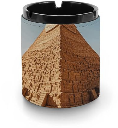 Ägyptische Pyramide in Wüste bedruckter Schreibtischaschenbecher, Eimer-Aschenbecher, Lederaschenbecher sind geeignet für Autos, Wohnzimmer, Innenhöfe, Balkone
