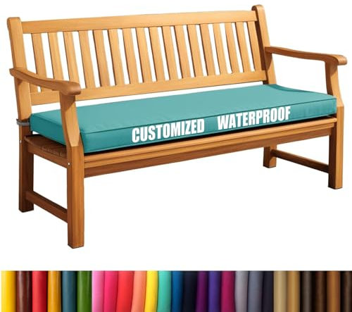GYCF Benutzerdefinierte Bankkissen, rutschfeste Bankauflage Nach Maß, Wasserdicht Wetterfest Outdoor Sitzbank Kissen für Sofa Terrasse Schaukel Möbelkissen (Wasserdicht, 1)
