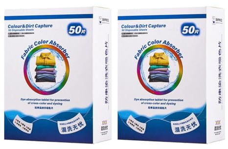 LZYWOD Farbfänger für Wäsche, 100 Greiferblätter, Farbfänger-Wäscheblätter, Original-Kleidung, Farben geeignet – hält