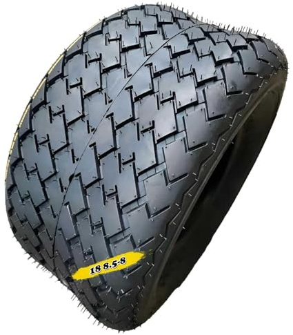 18x8.50-8 Reifen, 18-8.50-8 Ersatz für Rasenmäher Golfcart mit Blockprofil Haftung 18 8 50 8 Verschleißfester Gummi 30 PSI Kompatibel mit 203