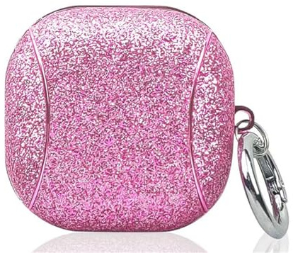 GULVQYF Shiny Glitter Ear buds Case for Samsung Galaxy Buds FE/2 Pro/Pro/Live/Buds 2,Shockproof Protective Earphones Cover,Gift for Ladies Women Girls (Pink)