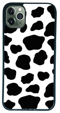 Cow print phone case For Apple iPhone/For Samsung Galaxy Silicone rubber holder Gift phone cover A12 A13 A14 A15 A16 A17 A25 A26 A55 A56 S23 S24 S25 Black