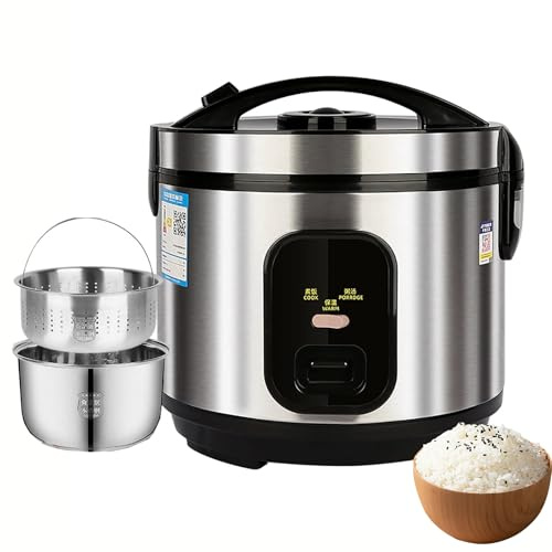 Reiskocher mit Suppentrennung, Innentopf aus 304 Edelstahl, 5L Fassungsvermögen für gesundes Kochen, serviert 1-8 Personen