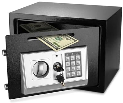 Flexzion Electronic Depository Safe Box with Drop Slot Posting Opening - Digital Keypad Combination Lock Security Cabinet For Home Office Money Documents Gun Cash Deposit Hotel (13.8x10x10)