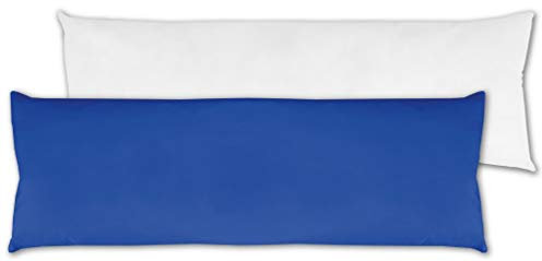 Bestlivings Seitenschläfer Kissenhülle Kissenfüllung Körperkissen, bequem und anschmiegsam in vielen erhältlich (ca. 40x120cm + Kissenfüllung/blau - Royalblau)