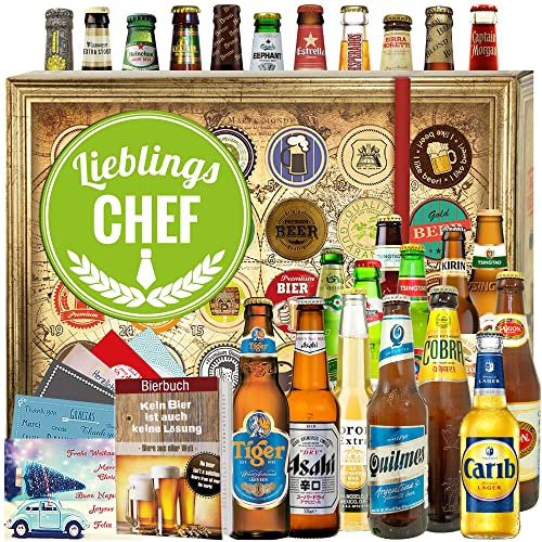 Lieblings Chef - 24 Biere der Welt - Chef Geschenkidee - Weihnachtskalender 2024 2025 für Ihn Bier