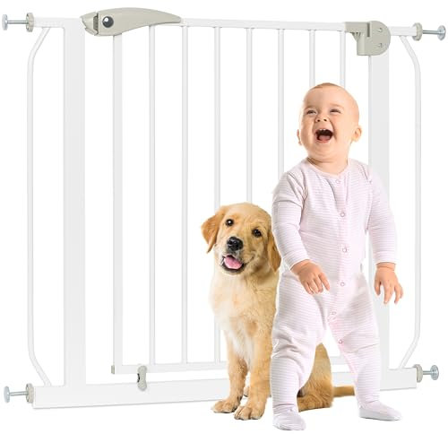 ib style Türschutzgitter Berrin XXL 85-185 - Extra breiter Durchgang, Treppenschutzgitter für Babys, Klemmgitter für Kinder, Ohne Bohren, 160-170 cm, Weiß