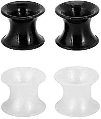 Longbeauty 2 Paare Extra Weiche Silikon Flesh Tunnel Plug Double Flared 3-25mm (Stil A, 5MM)