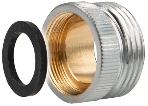 tecuro Adaptador de montaje para caño de grifo, AG 3/4 a IG M22 x 1, latón cromado – 4699112