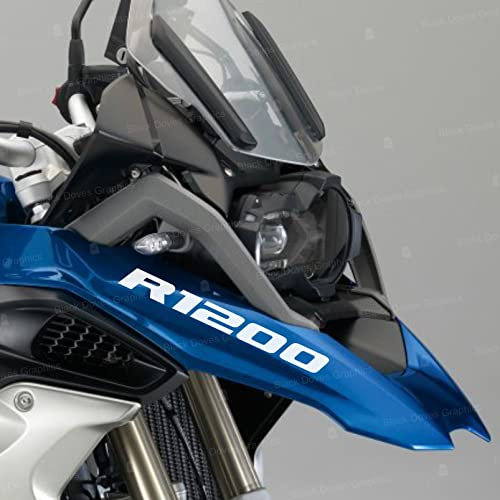 2pcs Aufkleber R1200 kompatibel für Motorrad BMW R1200GS R 1200 GS Adventure (Weiß)
