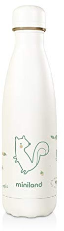 Miniland Natur Bottle Chip 500ml. Botella térmica de acero inoxidable, que mantiene la temperatura más de 24 horas. 89345