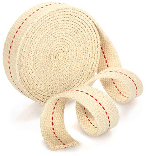 COM-FOUR® Docht für Öllampen - Ersatzdocht für Gartenfackel, Bambusfackel - Lampendocht Öllampe - Fackel-Docht - flach 250 cm x 20 mm (1 Stück - 250cm x 20mm)