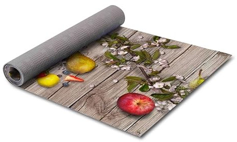 HomeLife PVC Küchenläufer waschbar & rutschfest | 52 × 240 cm | PVC Teppich Läufer für Küche, Flur & Bad | Polyester Teppich für Eingangsbereich Innen & Außenbereich | DesignObstgarten