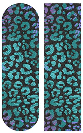 Mnsruu Buntes Leopardenmuster Skateboard Griptape Schleifpapier für Roller Rollerboard, 22,9 x 83,1 cm