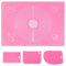 70x50cm Backunterlage Antihafte Backmatte, rutschfeste Silikon Groß Teigunterlage Ausrollmatte Silikonmatte Fondant Pizza Teigmatte Fondant Matte mit Messungen, Baking Mat mit Teigschneider(Rosa)