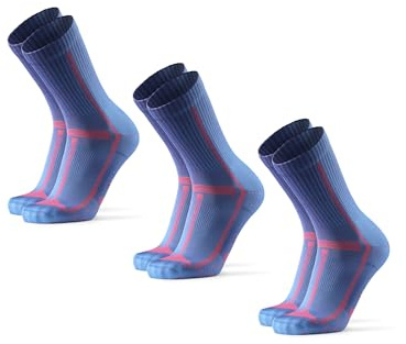 DANISH ENDURANCE Crew Laufsocken, Gepolstert & Atmungsaktiv, 3 & 5 Paar | Halbhohe Sportsocken, Gepolstert & Atmungsaktiv mit leichter Kompression, für Langstreckenläufe & Marathontraining, Unisex