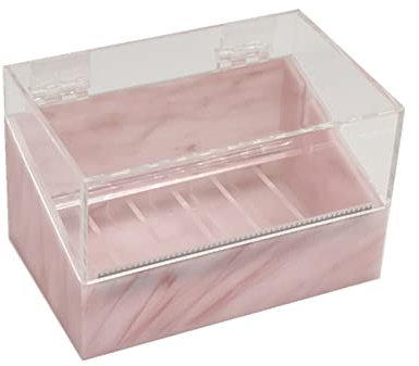 Staubdicht Falsche Wimpern Tape Cutter Acryl Multi-Gitter Tapes Aufbewahrungsbox Falsche Wimpern Klebeband Spender Acryl Klappbänder Aufbewahrungsbox Hält bis zu 6 Rollen (Rosa)