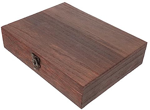 Angoily Wooden Storage Box with Lid - Decorative Jewelry Box, Keepsake Treasure Chest for Necklaces, Cosmetics, Home Office Storage