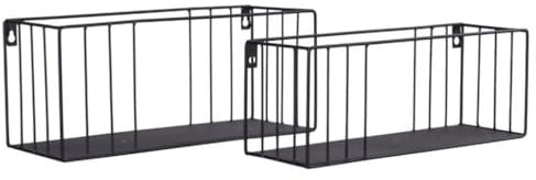 House Nordic Regal Paolo Schwarz Metall 2 er Set Dekoregal Metall Wandregal