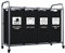 C&AHOME Wäschesortierer mit 4 Beuteln, Wäschekorb, Organizer, abnehmbare Taschen mit 6 Sortierkarten und robusten, rollbaren verschließbaren Rädern für Kleidung, 100.1 cm Lx42.9 cm Bx80 cm H schwarz
