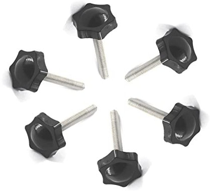 10 Stück Edelstahl M6 x 40 mm Gewinde Ersatz Stern Handknauf Anziehen Rändelschraube Hand Anziehen Knauf Schraube