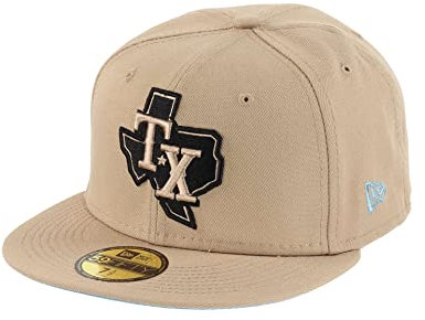 New Era Texas Rangers MLB Camel Light Blue Undervisor Cooperstown 59Fifty Basecap - 7 1/4-58cm (L)