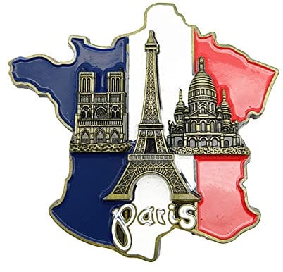 Abonda Fridge Sticker, France Map Refrigerator Sticker, Europe Tourist Souvenir, Innovative Resin Fridge Magnet Stickers, Notre-Dame Paris France EiffelTower