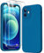 HATOSHI 3 in 1 for iPhone 12 Case, with 2 Pack HD Screen Protector, [Upgraded Full Camera Protection] Liquid Silicone Silky-Soft Touch Slim Shockproof [Anti-Scratch] [Multi-Color] 6.1, Midnight Blue