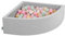 KiddyMoon Piscine À Balles pour Bébé Quart Angulaire 90X30cm/300 Balles 7Cm Fosses À Boules Jouet Enfant, Gris Clair: Beige Pastel/Jaune Pastel/Blanc/Menthe/Rose Poudré