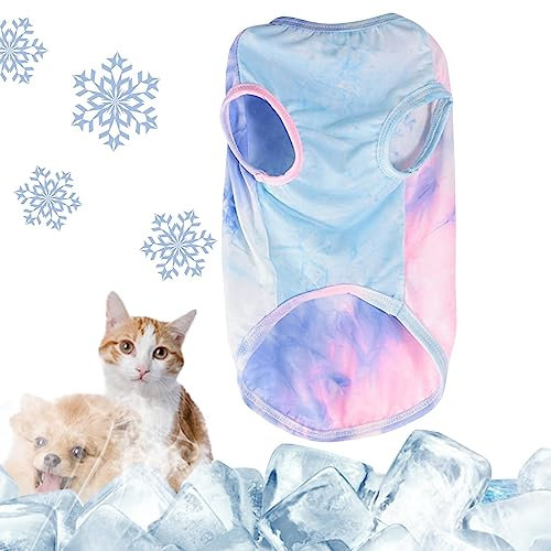 Winmany Kühlweste für Hunde, Sommer, T-Shirt, ärmellos, Tanktop, Haustier, schnell trocknend, Sonnenschutz, Kleidung, Outfit für kleine, mittelgroße und große Hunde (Medium, Bunt)