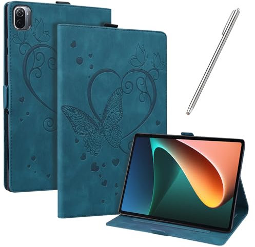 JayModCase Funda para Xiaomi Pad 5/Xiaomi Pad 5 Pro 11 Pulgadas Tablet 2021, PU Protectora Carcasa con Función de Soporte, Ángulo de Pie Ajustable (Azul)