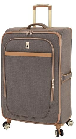 LONDON FOG Kensington Navy Sand Fischgrätenmuster, 71,1 cm, erweiterbarer Spinner, 71,1 cm, Marineblau, 28 Inch, Kensington Spinner, Fischgrätenmuster, 71,1 cm, Marineblau