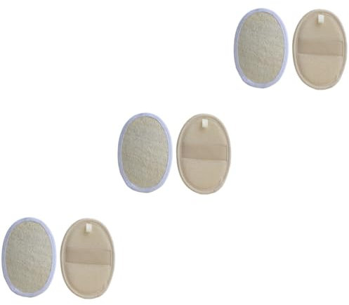 DOITOOL 6 Piezas Almohadillas Exfoliantes De Lufa Almohadilla Exfoliante De Luffa Estropajo De Esponja Vegetal Cepillo De Cuerpo De Baño Estilo Japones Frotar Barro