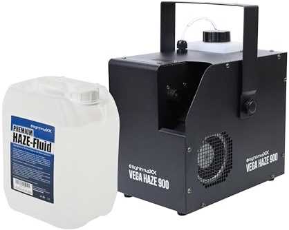 lightmaXX Vega Haze 900, Hazer mit 900 Watt Heizleistung, DMX Steuerung, Selbstreinigungsfunktion, 1,2 Liter Fluid Behälter, Inklusive 5L HAZE FLUID