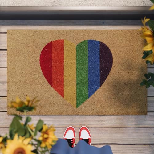 Home is Where Your Heart is – Stylische Kokos-Fußmatte von WECONhome für den Innen- und Zwischenbereich (40 x 60 cm, Natur)