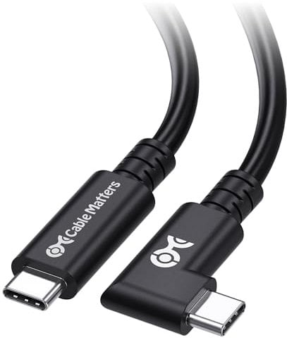 Cable Matters Câble USB 4 à angle droit 20 Gbps de 3m, avec vidéo 8K, charge 240 W, compatible avec le port Thunderbolt 4, iPhone 15 Pro Max, Apple Vision Pro, MacBook, XPS, Surface