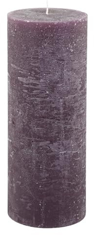 Chic Antique Macon rustikale Stumpenkerze Kerze Antik Altarkerzen 100% Paraffin lange Brenndauer,H25/D10 cm Pflaume