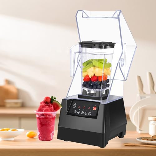 FANYING Mélangeur Professionnel, Machine à Smoothie 2000 ML, avec Enceinte sonore silencieuse, 6 Lames autonettoyantes, pour Cuisine, Fruits, Shakes, Smoothies