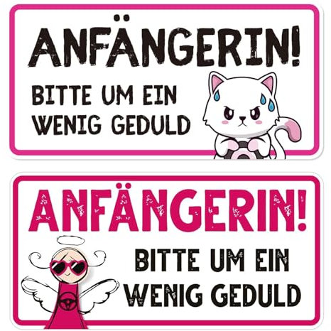 YANINEE 2 Stück FahranfäNger Schild Auto, Magnetschild AnfäNger FahranfäNger Aufkleber (20x10cm)