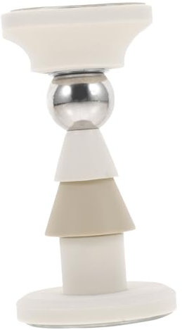 SEWACC Magnetic Floor Door Stopper Mute Security Door Stop for Home Bathroom Strong Silicone Ivory White Non-Drill Installation